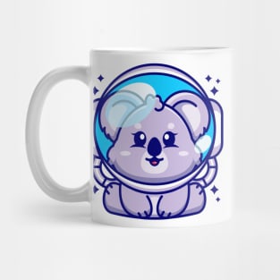 Cute baby koala wearing an astronaut helmet, cartoon character Mug